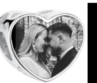 Charms • Zawieszka ze zdjęciem i grawerem • Serce ażurowe 2