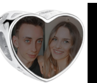 Charms • Zawieszka ze zdjęciem i grawerem • Serce ażurowe 2