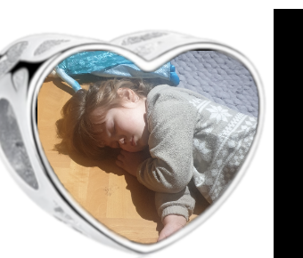 Charms • Zawieszka ze zdjęciem • Serce • Granatowa cyrkonia 2