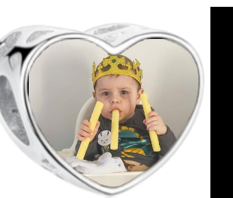 Charms • Zawieszka ze zdjęciem • Serce ażur • Różowe cyrkonie 2