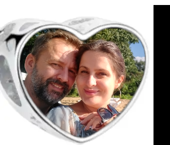 Charms • Zawieszka ze zdjęciem i grawerem • Serce ażurowe 1