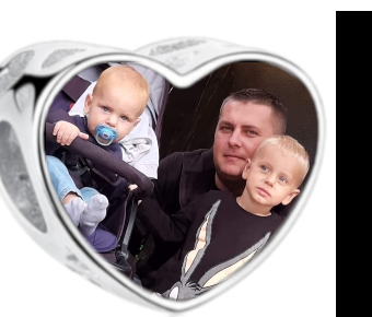 Charms • Zawieszka ze zdjęciem i grawerem • Serce ażurowe 2