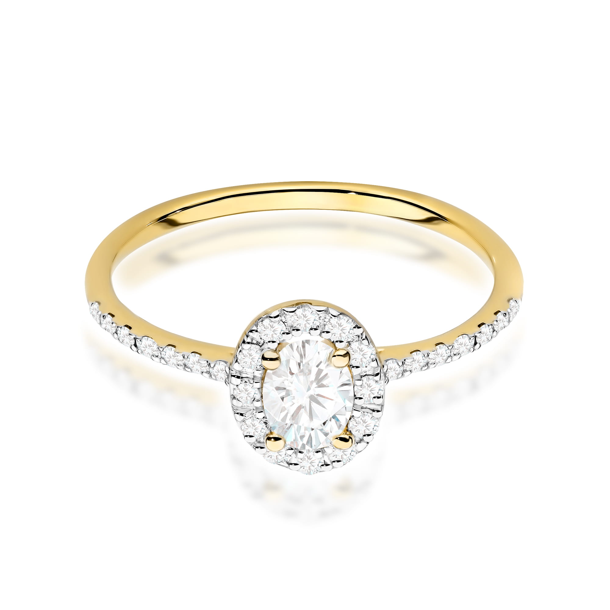 Pierścionek zaręczynowy z żółtego złota z brylantami 0.47ct 2