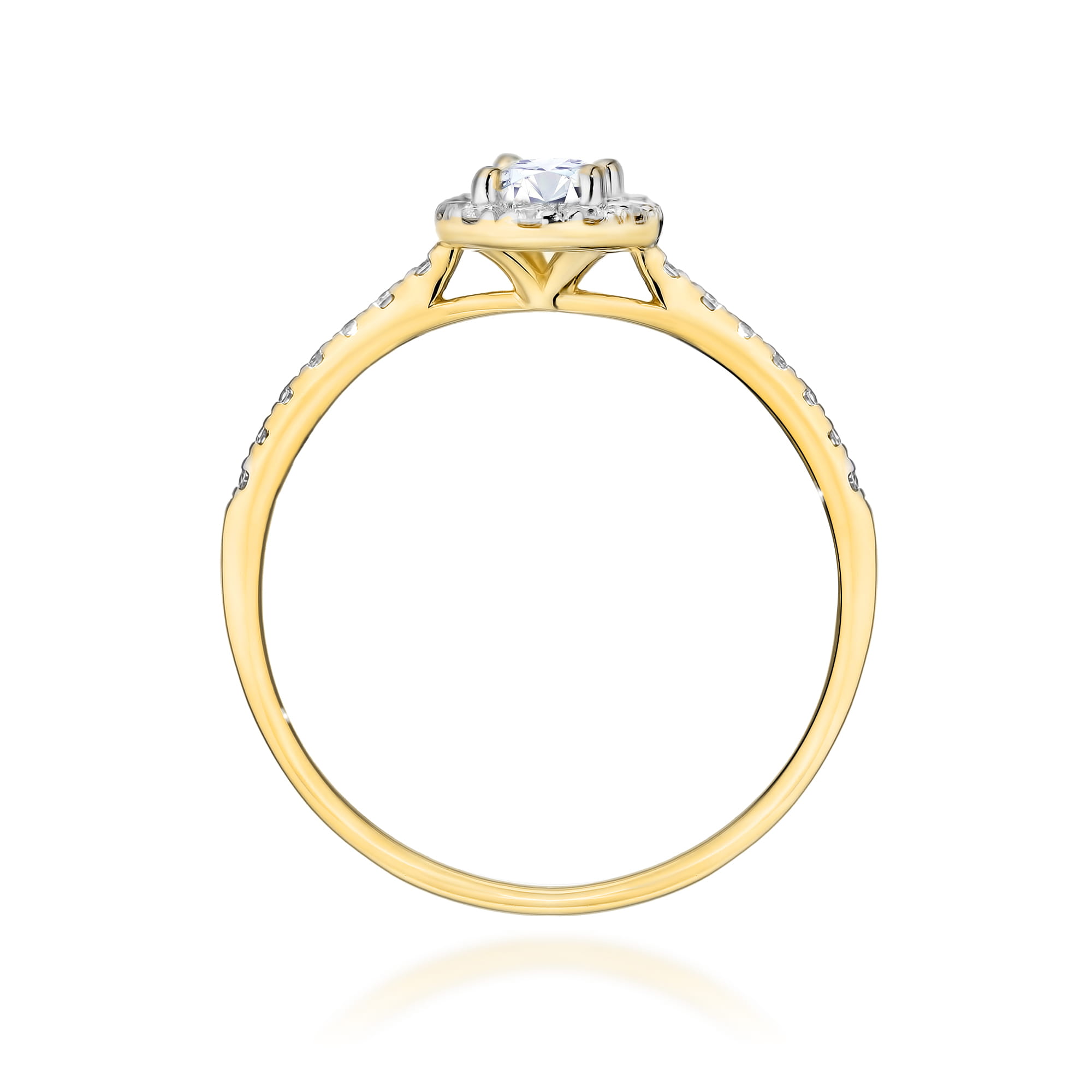 Pierścionek zaręczynowy z żółtego złota z brylantami 0.47ct 1