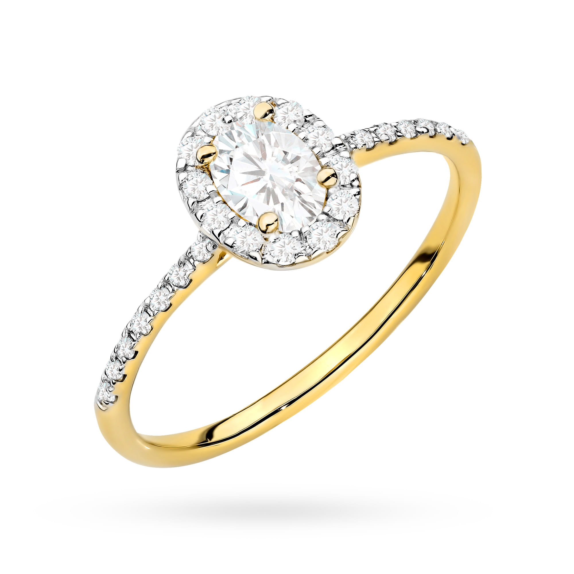 Pierścionek zaręczynowy z żółtego złota z brylantami 0.47ct 4