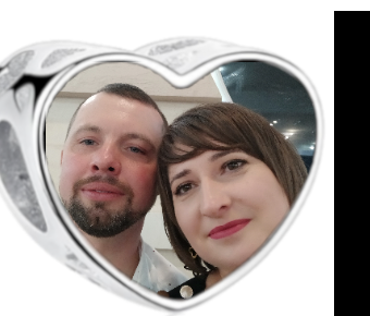 Charms • Zawieszka ze zdjęciem i grawerem • Serce ażurowe 1