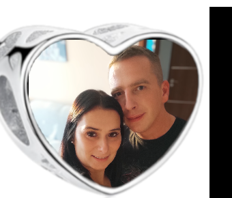 Charms • Zawieszka ze zdjęciem i grawerem • Serce ażurowe 1