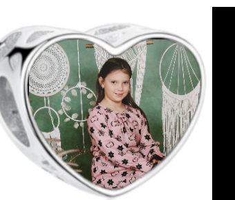 Charms • Zawieszka ze zdjęciem i grawerem • Serce ażurowe 2