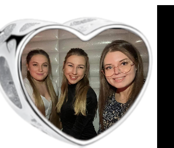 Charms • Zawieszka ze zdjęciem • Serce ażur • Różowe cyrkonie 2