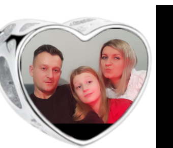 Charms • Zawieszka ze zdjęciem i grawerem • Serce ażurowe 2