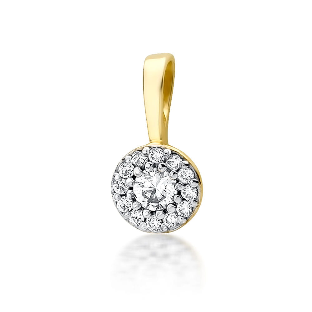 Zawieszka z żółtego złota z brylantem 0.22 ct FZ443-585-B0.22 1