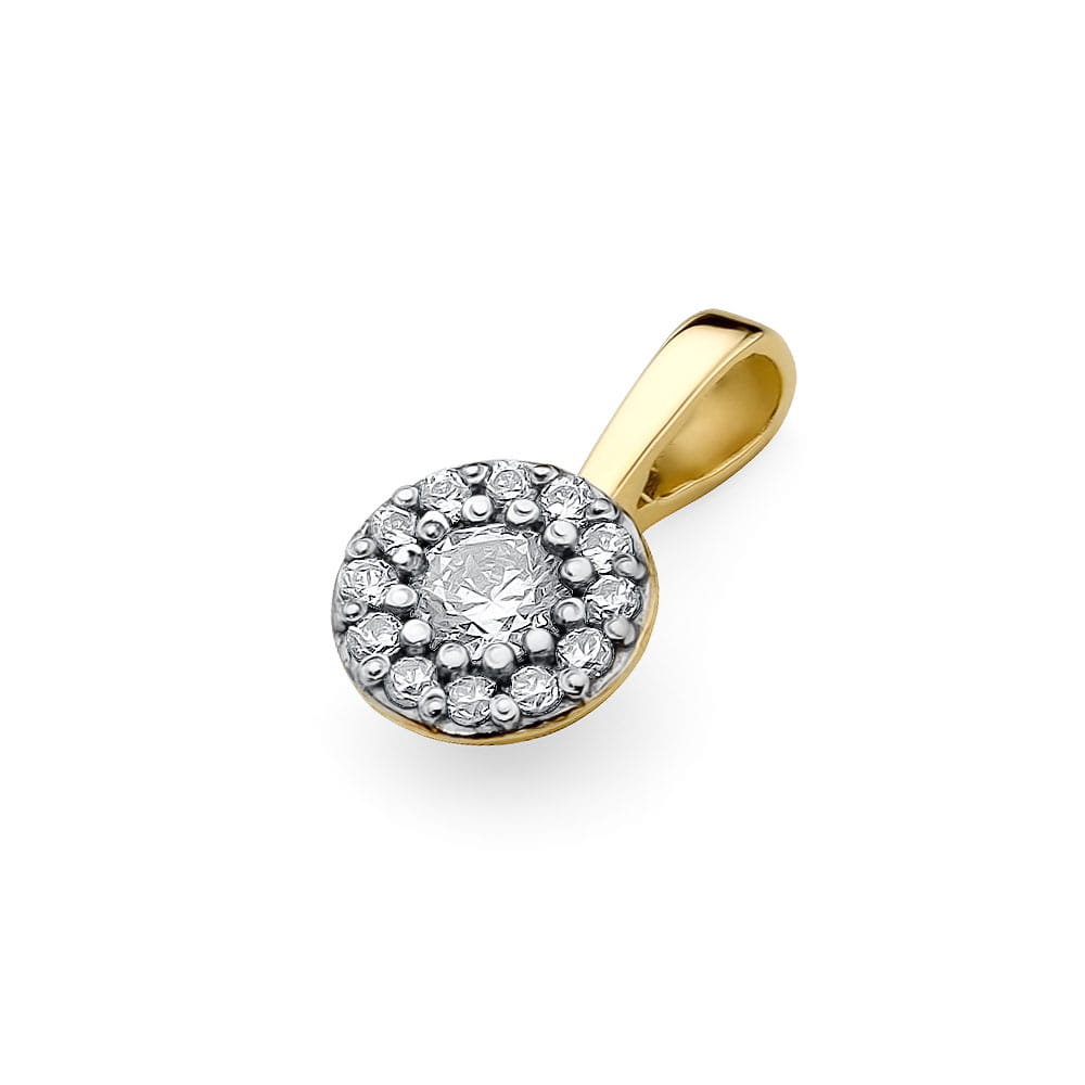 Zawieszka z żółtego złota z brylantem 0.22 ct FZ443-585-B0.22 2
