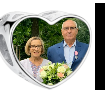 Charms • Zawieszka ze zdjęciem i grawerem • Serce ażurowe 2