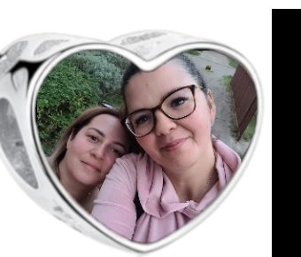 Charms • Zawieszka ze zdjęciem i grawerem • Serce ażurowe 2