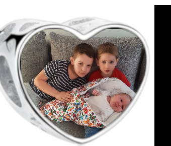 Charms • Zawieszka ze zdjęciem • Serce ażur • Różowe cyrkonie 1