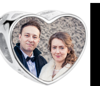 Charms • Zawieszka ze zdjęciem i grawerem • Serce ażurowe 2