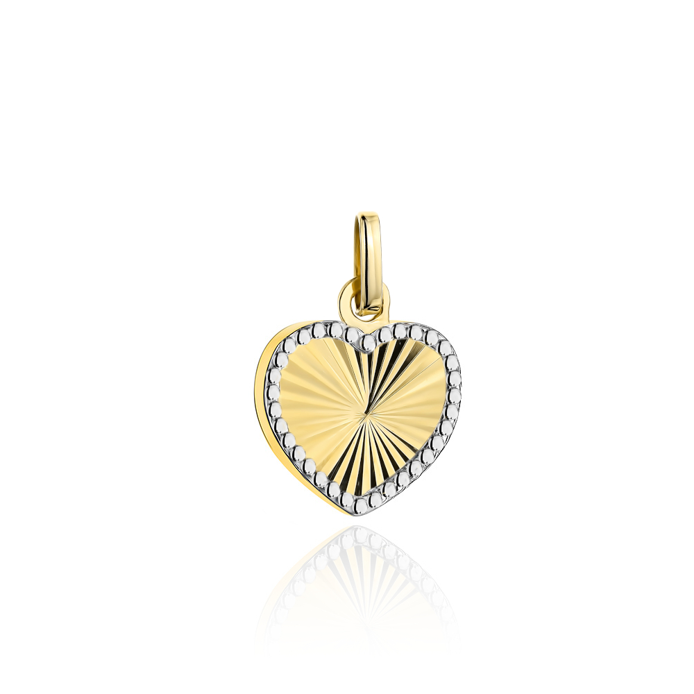 Zawieszka złota diamentowane serce dwukolorowe FUG6-Z00607-585 1