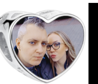 Charms • Zawieszka ze zdjęciem i grawerem • Serce ażurowe 2