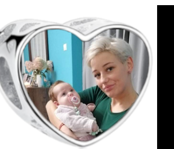 Charms • Zawieszka ze zdjęciem i grawerem • Serce ażurowe 2