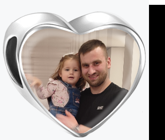 Charms • Zawieszka ze zdjęciem • Serce • Różowe cyrkonie 2