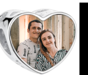 Charms • Zawieszka ze zdjęciem i grawerem • Serce ażurowe 2