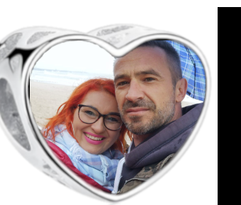 Charms • Zawieszka ze zdjęciem i grawerem • Serce ażurowe 1