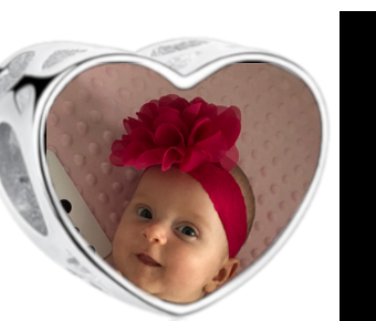 Charms • Zawieszka ze zdjęciem • Serce • Granatowa cyrkonia 2