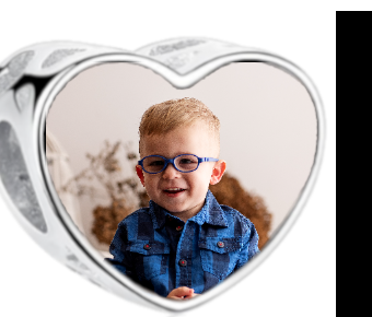 Charms • Zawieszka ze zdjęciem i grawerem • Serce ażurowe 2