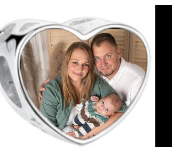 Charms • Zawieszka ze zdjęciem i grawerem • Serce ażurowe 2