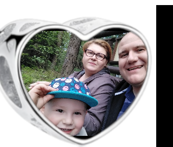 Charms • Zawieszka ze zdjęciem i grawerem • Serce ażurowe 2