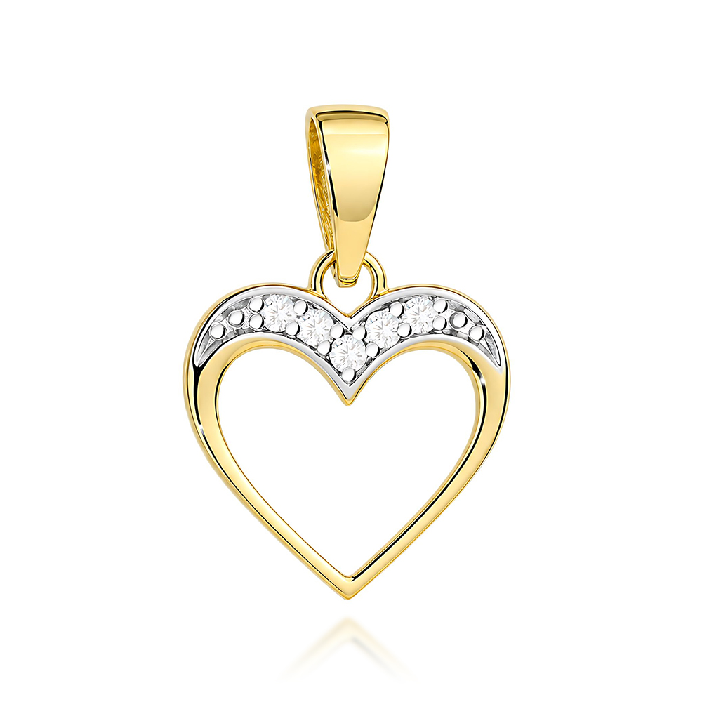 Zawieszka złota serce z cyrkoniami FUG6-Z00684-585 1