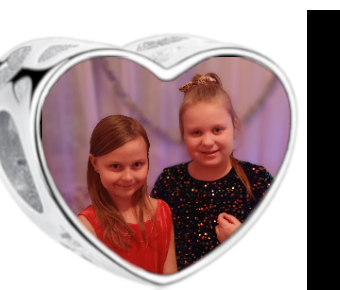 Charms • Zawieszka ze zdjęciem • Serce ażur • Różowe cyrkonie 2