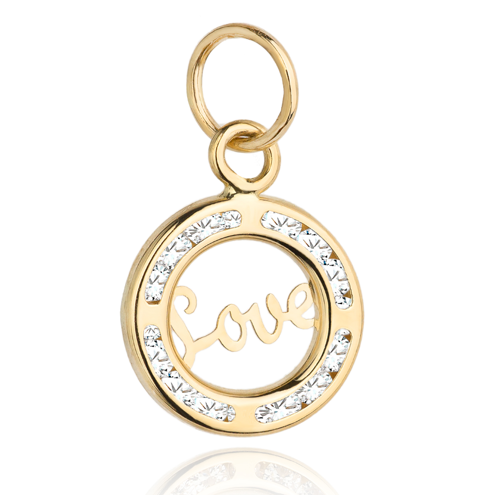 Zawieszka złota kółko z napisem LOVE FUG6-4-Z00369-2 1