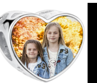 Charms • Zawieszka ze zdjęciem i grawerem • Serce ażurowe 2