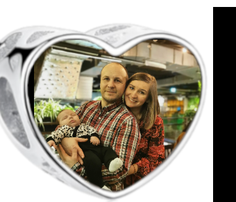 Charms • Zawieszka ze zdjęciem • Serce ażur • Różowe cyrkonie 2