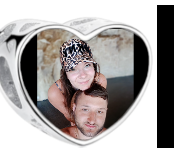 Charms • Zawieszka ze zdjęciem i grawerem • Serce ażurowe 2