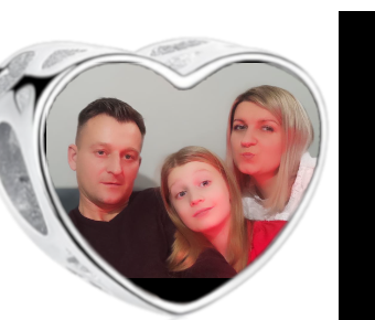 Charms • Zawieszka ze zdjęciem i grawerem • Serce ażurowe 1