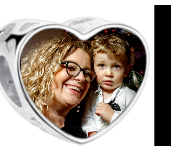 Charms • Zawieszka ze zdjęciem i grawerem • Serce ażurowe 2