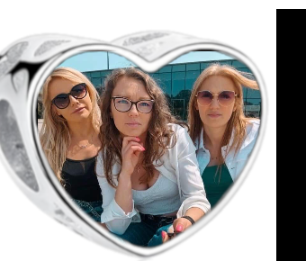 Charms • Zawieszka ze zdjęciem • Serce • Granatowa cyrkonia 2