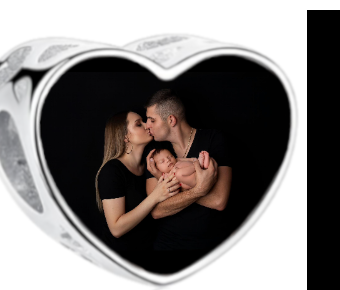 Charms • Zawieszka ze zdjęciem i grawerem • Serce ażurowe 2