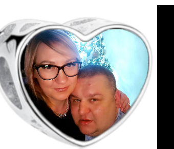 Charms • Zawieszka ze zdjęciem • Serce ażur • Różowe cyrkonie 1