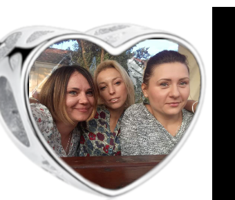 Charms • Zawieszka ze zdjęciem i grawerem • Serce ażurowe 1