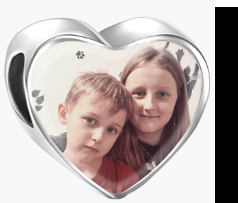 Charms • Zawieszka ze zdjęciem • Serce • Białe cyrkonie 1