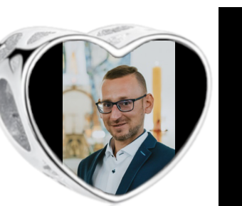 Charms • Zawieszka ze zdjęciem i grawerem • Serce ażurowe 2