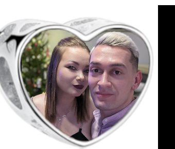 Charms • Zawieszka ze zdjęciem i grawerem • Serce ażurowe 2