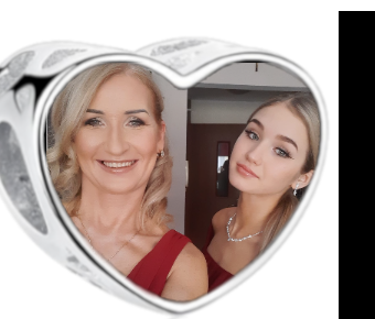 Charms • Zawieszka ze zdjęciem • Serce ażur • Różowe cyrkonie 1