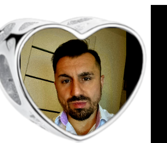 Charms • Zawieszka ze zdjęciem • Serce • Granatowa cyrkonia 2