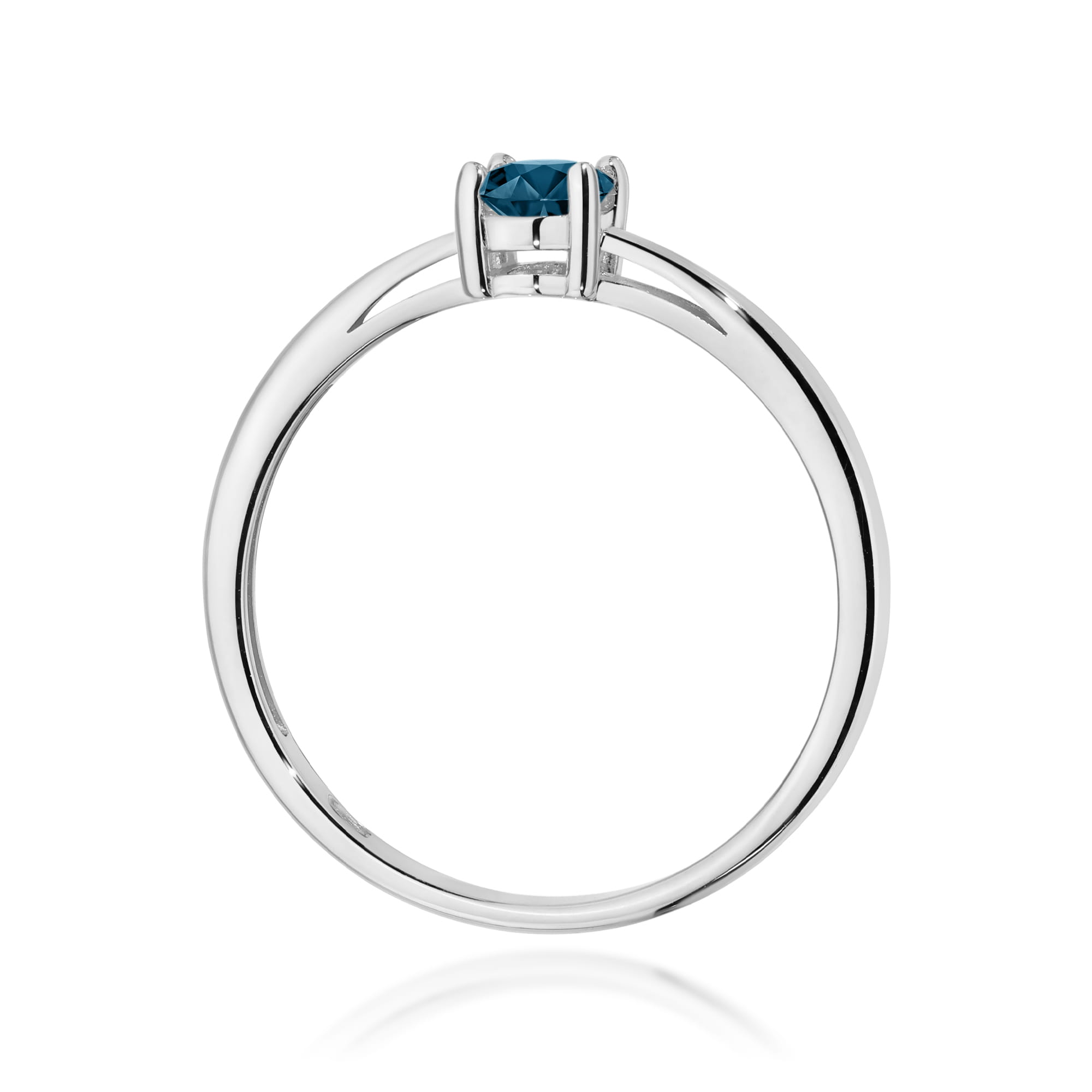 Pierścionek zaręczynowy z białego złota z topazem London Blue 0.50ct 4