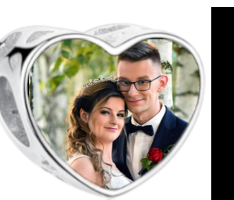 Charms • Zawieszka ze zdjęciem i grawerem • Serce ażurowe 2