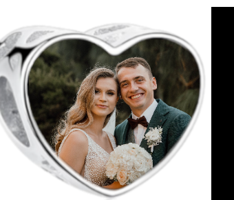 Charms • Zawieszka ze zdjęciem i grawerem • Serce ażurowe 2